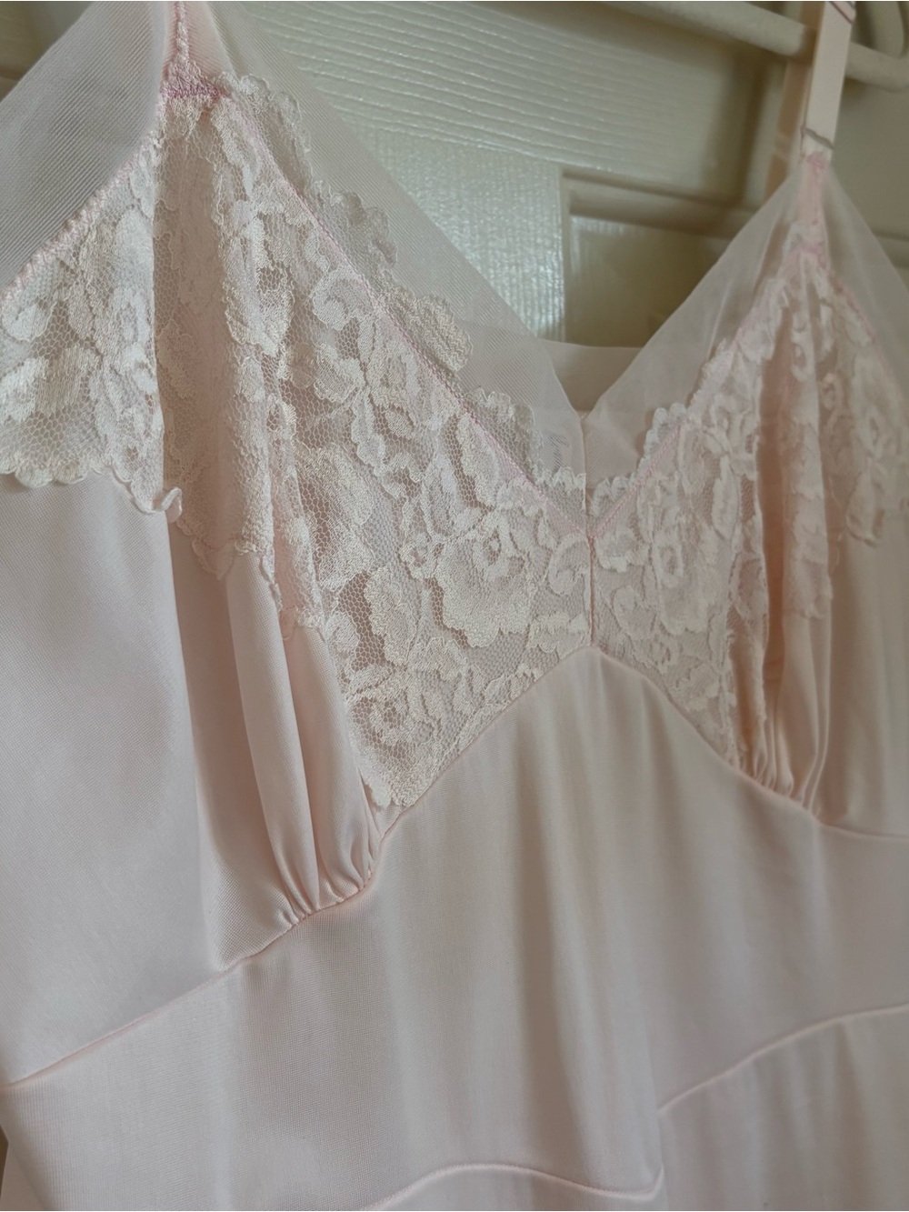 Vintage Movie Star Pink Lace Slip Nightgown Cottagecore Midsize Fashion 40 - Picture 2 of 13